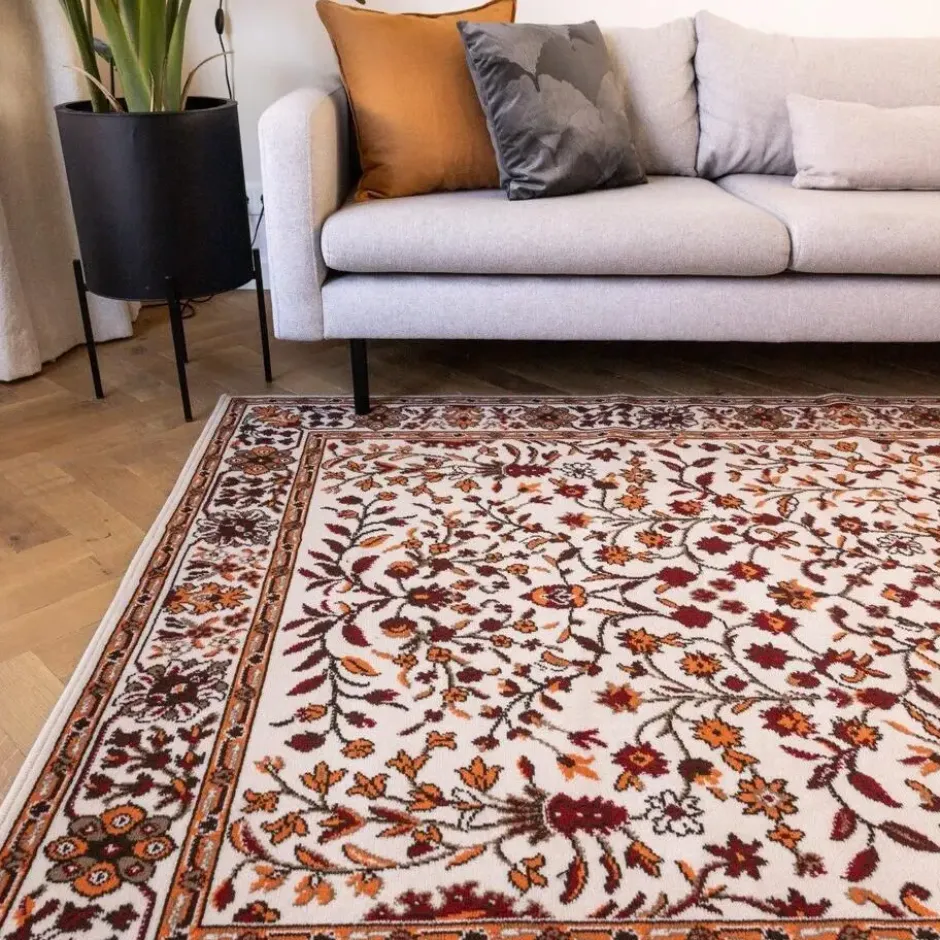 Interieur05 vintage Vloerkleed Nazly Creme/Oranje - 230 x 160 cm
