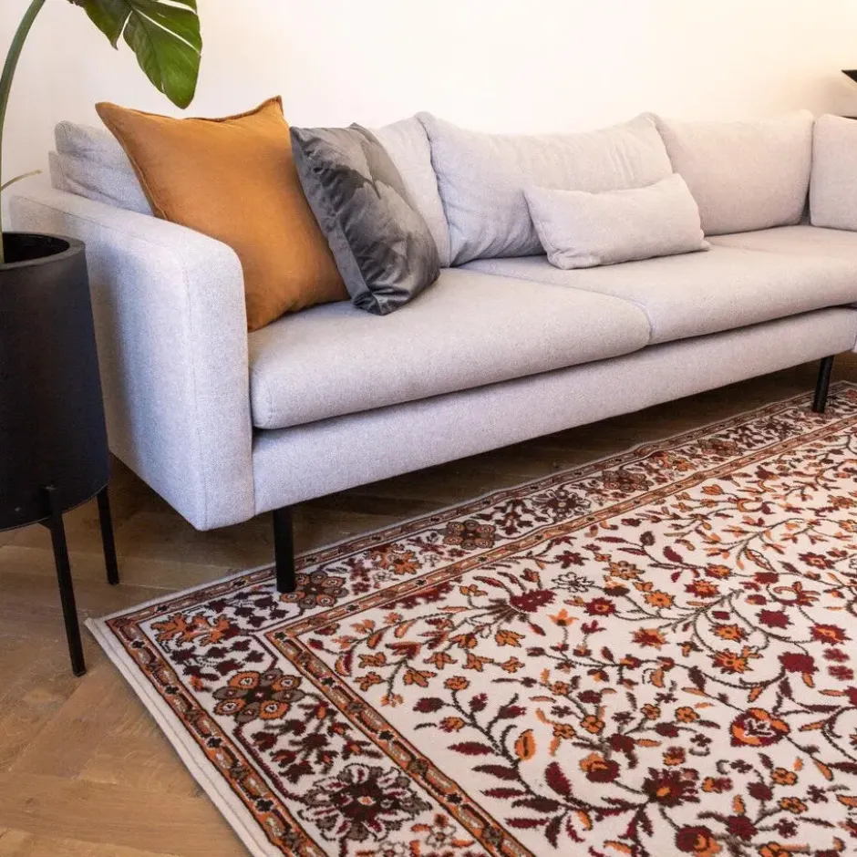Interieur05 vintage Vloerkleed Nazly Creme/Oranje - 230 x 160 cm