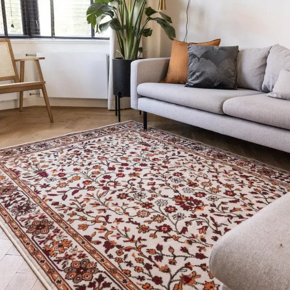Interieur05 vintage Vloerkleed Nazly Creme/Oranje - 230 x 160 cm