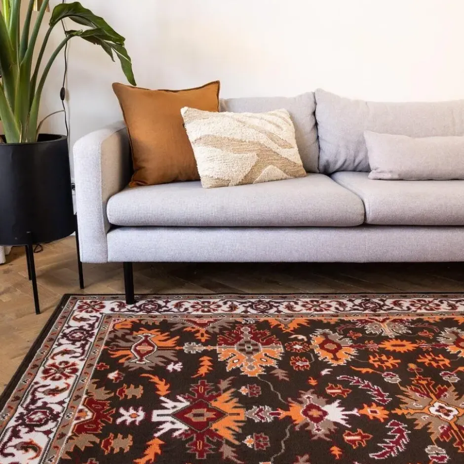 Interieur05 vintage Vloerkleed Funda Creme/Oranje - 230 x 160 cm