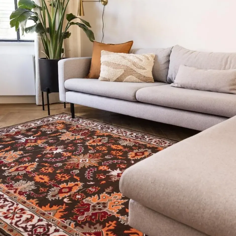 Interieur05 vintage Vloerkleed Funda Creme/Oranje - 230 x 160 cm
