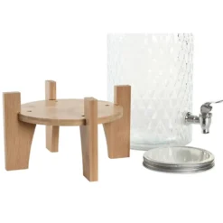 Items Drank dispenser Tap - 5.8 Liter - glas/hout - verhoger