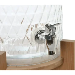 Items Drank dispenser Tap - 5.8 Liter - glas/hout - verhoger