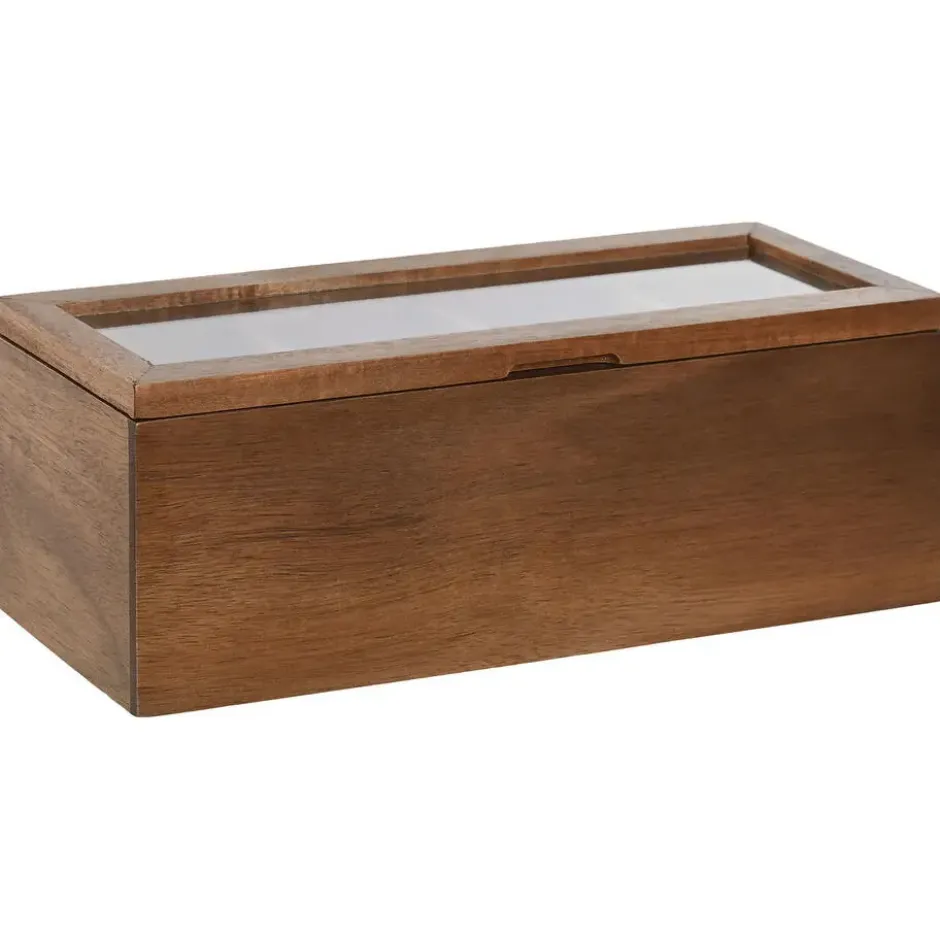 Items Theedoos/opbergdoos Ceylon - 4-vaks - Acacia hout