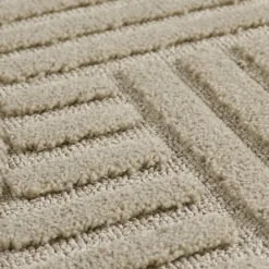 Japandi Art Rond Vloerkleed Laagpolig Effen Beige - 160 CM Ø