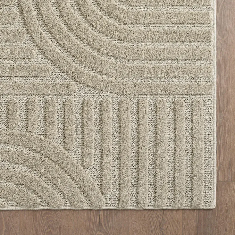 Japandi Art Vloerkleed Laagpolig Effen Beige - 140x200 CM