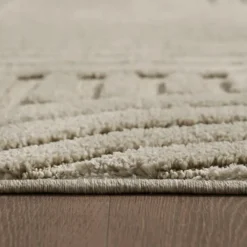 Japandi Art Vloerkleed Laagpolig Effen Beige - 140x200 CM