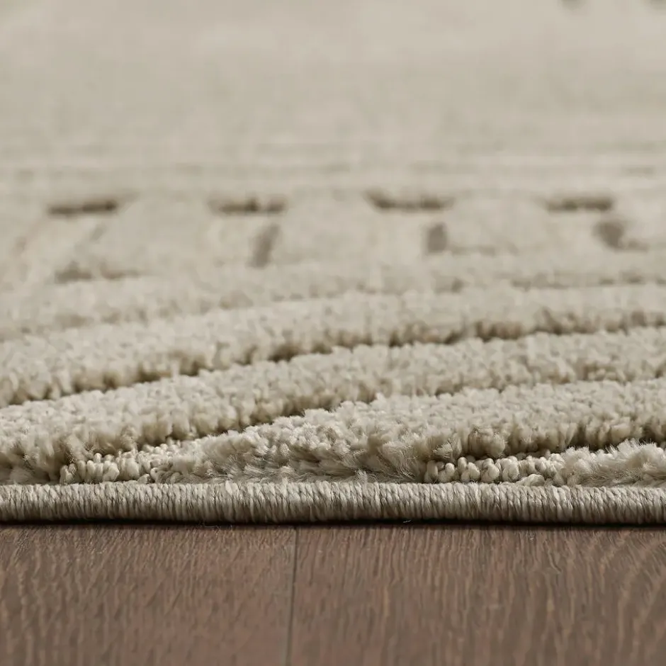 Japandi Art Vloerkleed Laagpolig Effen Beige - 140x200 CM