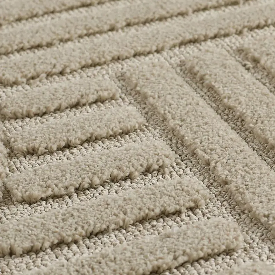 Japandi Art Vloerkleed Laagpolig Effen Beige - 140x200 CM