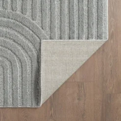 Japandi Art Vloerkleed Laagpolig Effen Grijs - 200x290 CM