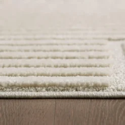 Japandi Art Vloerkleed Laagpolig Effen Creme - 140x200 CM