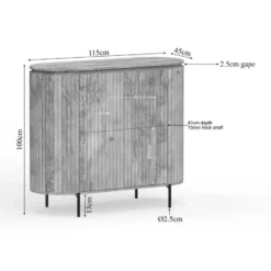 Kabinetkast Naturel Hout - 115x45x100cm - Solana