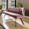Kalfort Eetkamerbank Kelly velvet roze 190x59x84cm