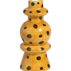 Kandelaar Dot bruin keramiek - 19,5Ø8,3 cm