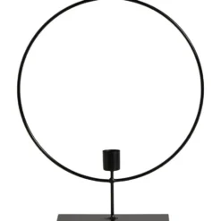 Kandelaar Ron - zwart - metaal - 30xØ25 cm