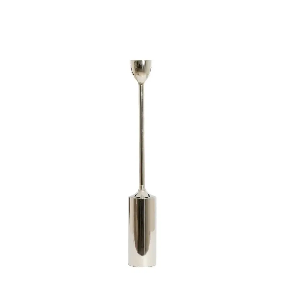 Kandelaar Velez - Glanzend Zilver - Ø13x90cm
