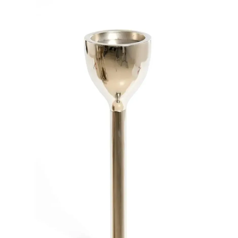 Kandelaar Velez - Glanzend Zilver - Ø13x90cm
