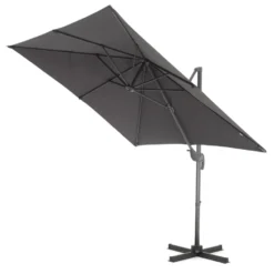 Kantelbare Zweefparasol 250x250 cm, Vierkant Zeil - Donker Grijs