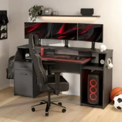 Kantoorbureau Grijs - 171x62x89cm - Function Plus