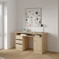 Kantoorbureau Naturel - 126x55x76cm - Function Plus