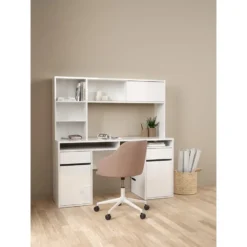 Kantoorbureau Wit Hoogglans - 149x48x156cm - Function Plus
