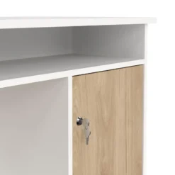 Kantoorbureau Wit/Naturel - 126x55x76cm - Function Plus