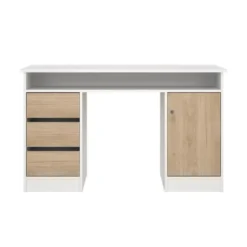 Kantoorbureau Wit/Naturel - 126x55x76cm - Function Plus