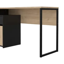 Kantoorbureau Zwart/Naturel - 130x52x77cm - Function Plus