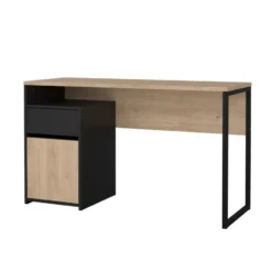 Kantoorbureau Zwart/Naturel - 130x52x77cm - Function Plus