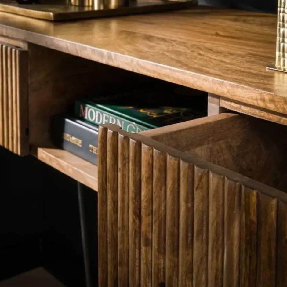 Kaptafel Rechthoek 110cm -Massief Mangohout - 2 Lades