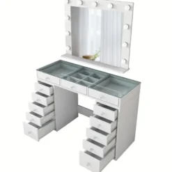 Kaptafel Wit/Glas - Incl. Spiegel - 120x44,5x79,8cm - Beyas