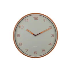Karlsson - Wandklok Lined Numbers - Helderoranje- Ø40cm
