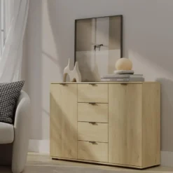 Kast Alaska - eikenkleur - 85x120x35 cm