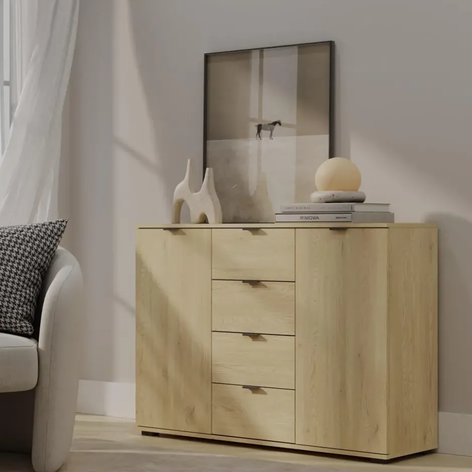 Kast Alaska - eikenkleur - 85x120x35 cm