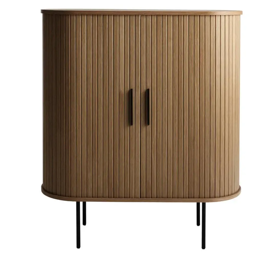 Kast Donker Eikenhout - Incl Glazenrek - 118cm - Nola