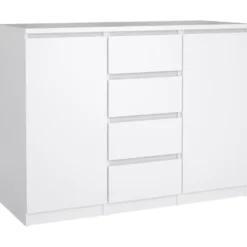 Kast Naia - hoogglans wit - 90,7x120,6x50 cm
