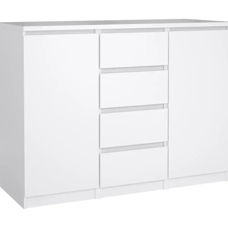 Kast Naia - hoogglans wit - 90,7x120,6x50 cm