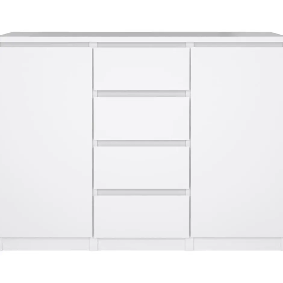 Kast Naia - hoogglans wit - 90,7x120,6x50 cm