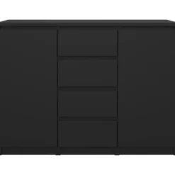 Kast Naia - mat zwart - 90,7x120,6x50 cm