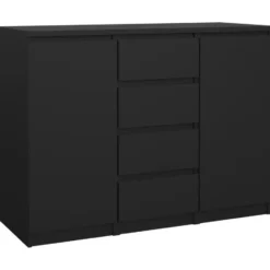 Kast Naia - mat zwart - 90,7x120,6x50 cm