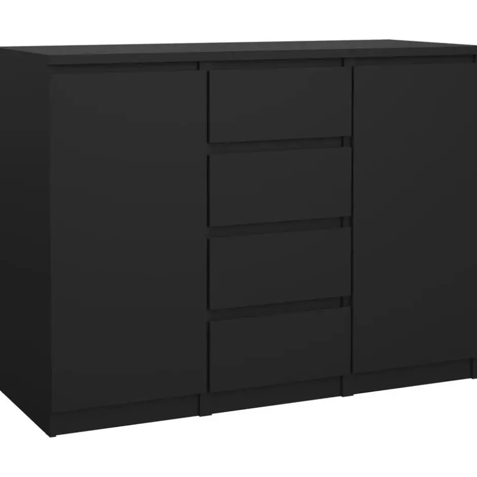 Kast Naia - mat zwart - 90,7x120,6x50 cm