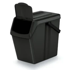 Keden Sorteer afvalbak/emmer - zwart - 25L - 24 x 40 x 37 cm