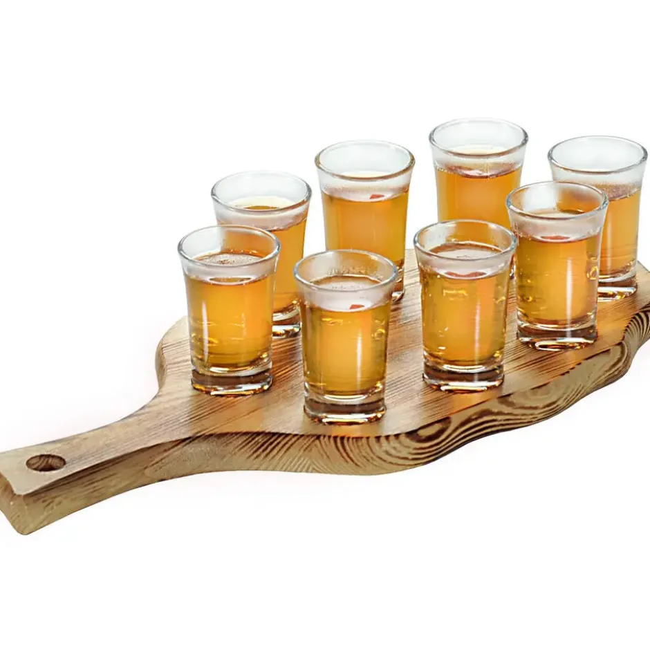 Kesper Shotglazen - 8 stuks - met houten houder - 30 ml