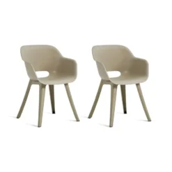 Keter Akola Tuinstoelen - 2 stuks -56.5x55x80cm - Salie Groen