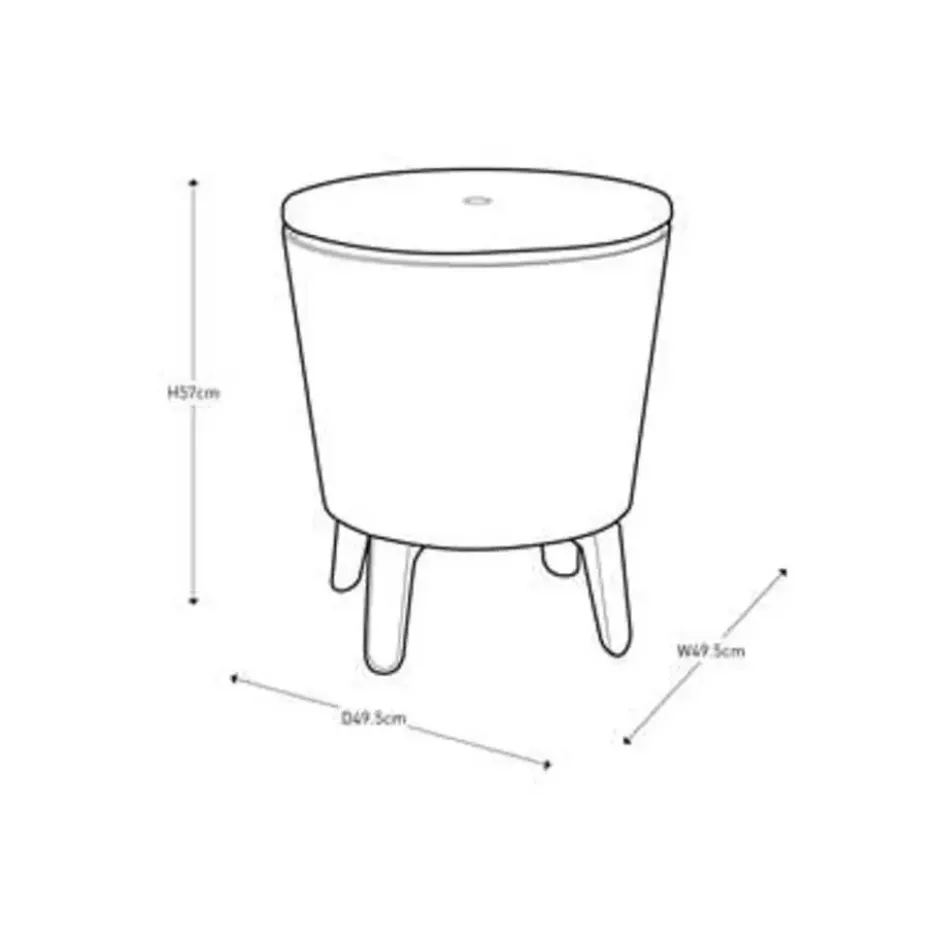 Keter Coolbar Partytafel - 49,5x49,5x57cm-84.5cm - 30 L - Zwart