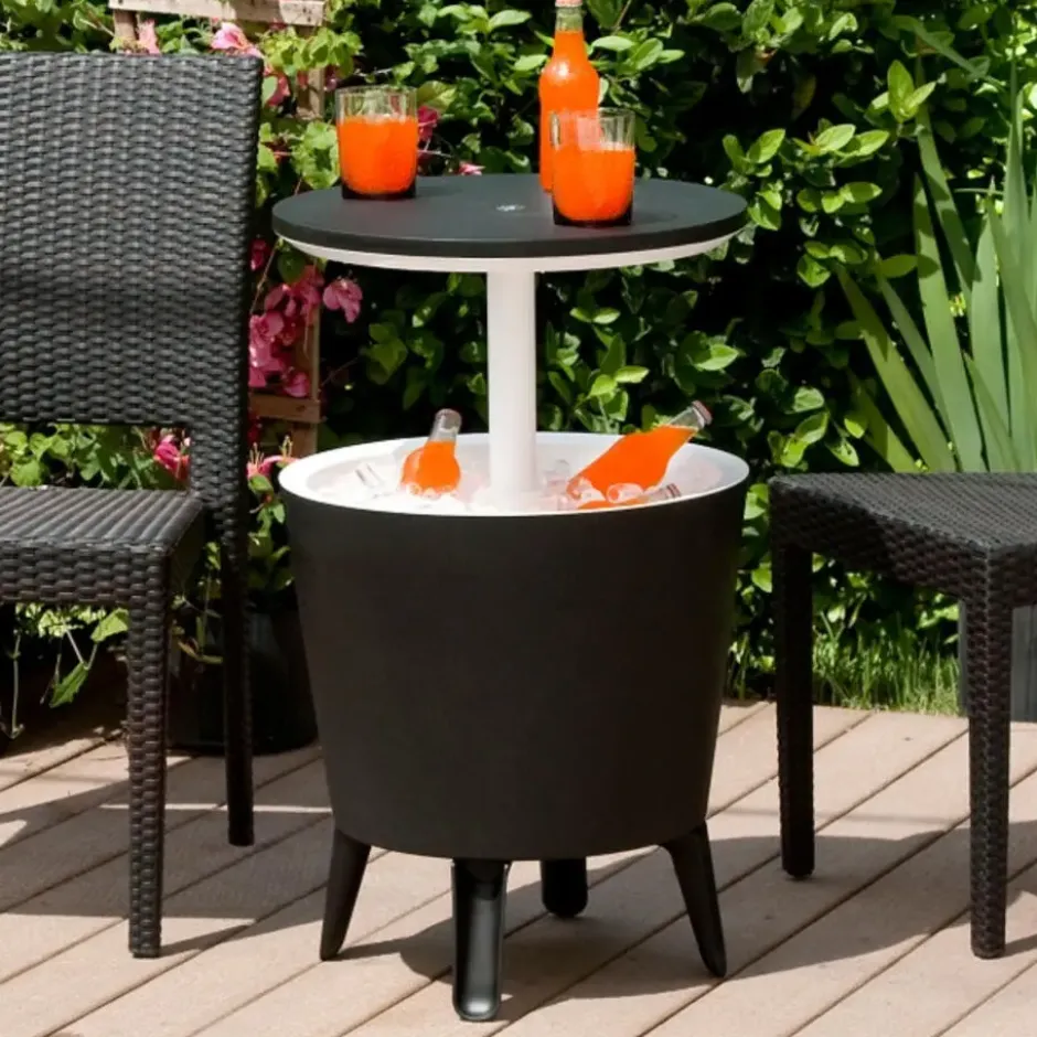 Keter Coolbar Partytafel - 49,5x49,5x57cm-84.5cm - 30 L - Zwart