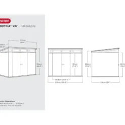 Keter Cortina 97 Tuinhuis - 277x218x226cm - Grijs