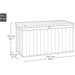 Keter Darwin Opbergbox - 570L - 142.5x65.5x78.2cm - Grijs