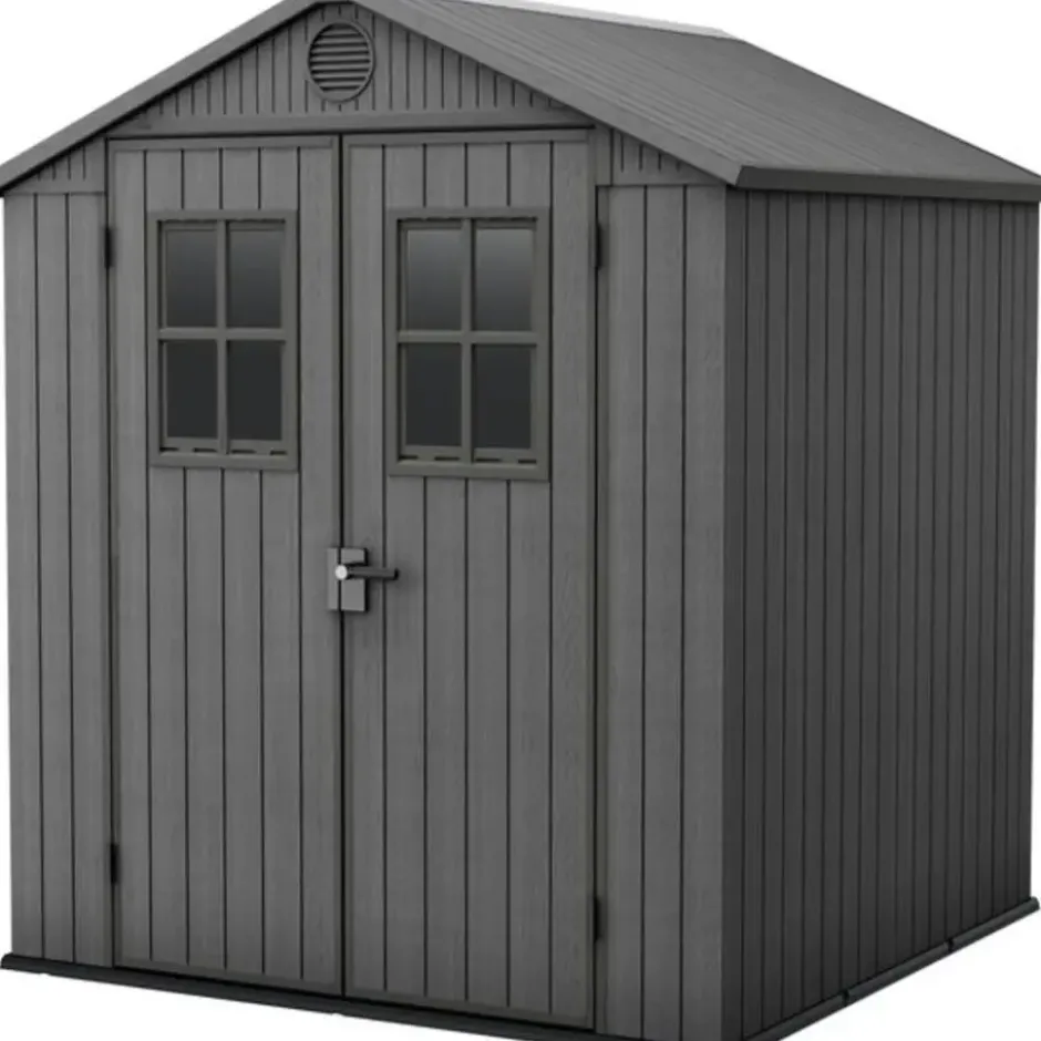 Keter Darwin 66 Tuinhuis - dubbele deuren + ramen - 190x183x221 cm - Grijs