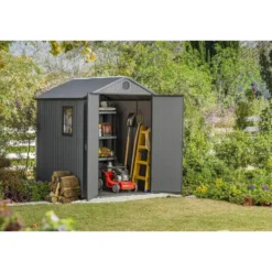 Keter Darwin 66 Tuinhuis - dubbele deuren + ramen - 190x183x221 cm - Grijs